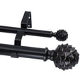 thumbnail image 1 of MERIVILLE 1-Inch Diameter Double Curtain Rod Set, 84–120 Inch Adjustable, Artichoke Finials, Black, 1 of 2