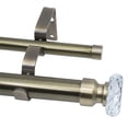 thumbnail image 1 of MERIVILLE 1-Inch Diameter Double Curtain Rod Set, 48–84 Inch Adjustable, Cut Crystal Finials, Antique Brass, 1 of 2