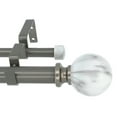 thumbnail image 1 of MERIVILLE 1-Inch Diameter Double Window Treatment Curtain Rod, White Marble Ball Finial, 48-inch to 84-inch Adjustable, Gunmetal, 1 of 2
