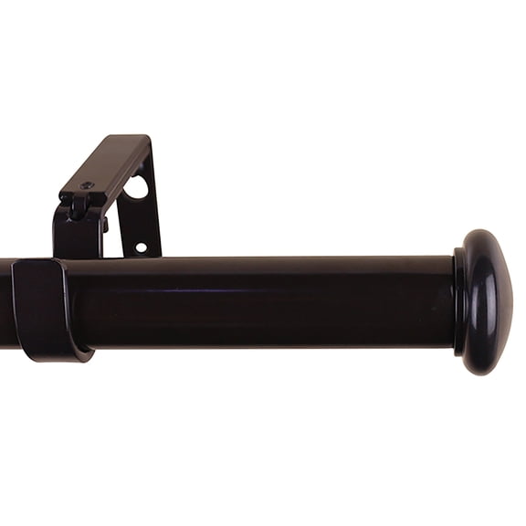MERIVILLE Granville End Cap Single Curtain Rod Set, 1-Inch Diameter, Adjustable 28-48 Inch Window Treatment Rod, Oil-Rubbed Bronze