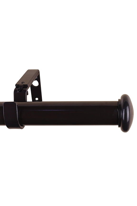 Granville End Cap Single Curtain Rod Set, 1-Inch Diameter, Adjustable 28-48 Inch Window Treatment Rod, Oil-Rubbed Bronze