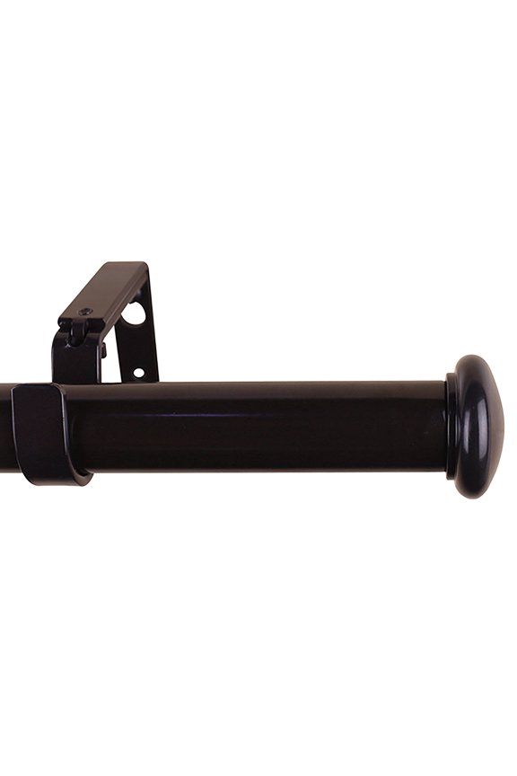 Granville End Cap Single Curtain Rod Set, 1-Inch Diameter, Adjustable 84-120 Inch Window Treatment Rod, Oil-Rubbed Bronze