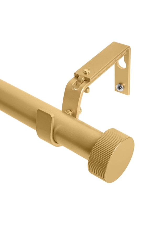 1-Inch Diameter Nathan End Cap Single Window Treatment Curtain Rod, 28-Inch to 48-Inch, Royal Gold