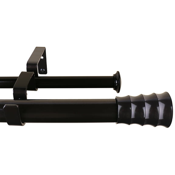 MERIVILLE 1-Inch Diameter Oakley Telescoping Double Window Treatment Curtain Rod, 84-Inch to 120-Inch, Oil-Rubbed Bronze