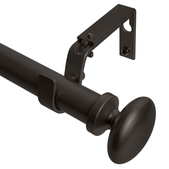 MERIVILLE 1" Single Curtain Rod Set, Adjustable 28-48 Inches, Prima Finials, Oil-Rubbed Bronze