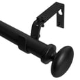 thumbnail image 1 of MERIVILLE 1" Single Curtain Rod Set, Adjustable 48–84 Inches, Prima Finials, Black, 1 of 9
