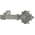 thumbnail image 1 of MERIVILLE 1-Inch Diameter Single Window Treatment Curtain Rod, Acanthus Finial Style II, 28-inch to 48-inch Adjustable, Antique Silver, 1 of 1