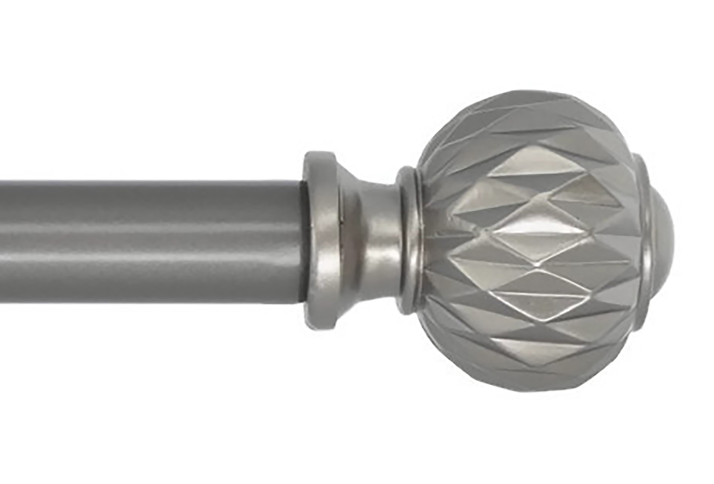MERIVILLE 1-Inch Diameter Single Curtain Rod, Castani Finial, Adjustable 48-84 Inch, Gunmetal