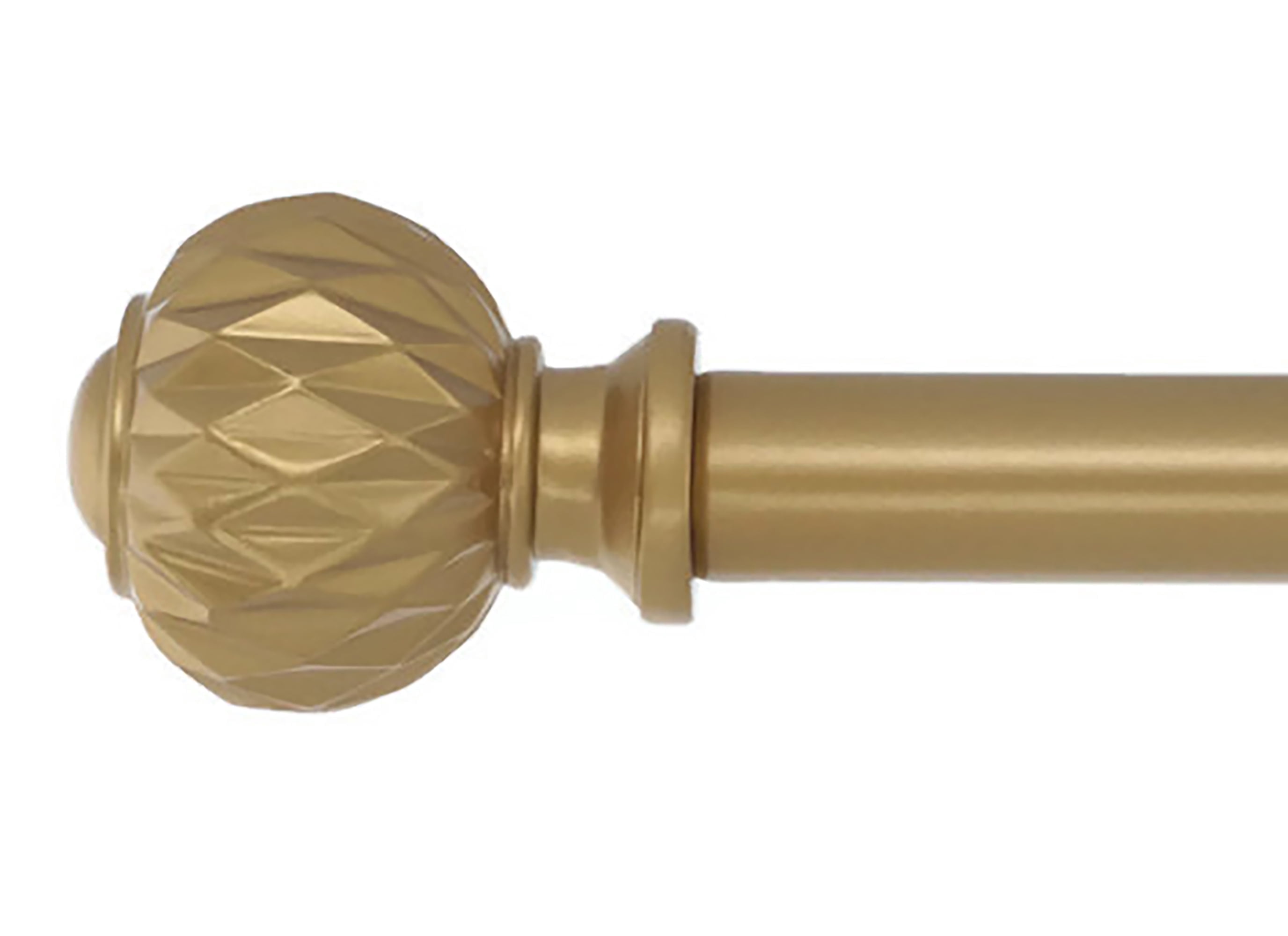 MERIVILLE 1-Inch Diameter Single Curtain Rod, Castani Finial, Adjustable 48-84 Inch, Royal Gold