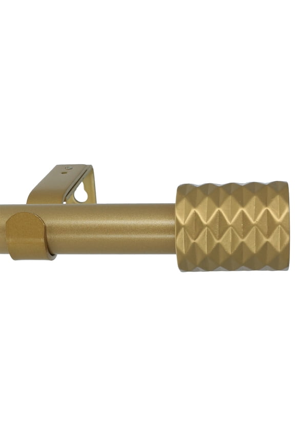 1-Inch Diameter Single Window Treatment Curtain Rod, Gerani Finial, 28-inch to 48-inch Adjustable, Royal Gold