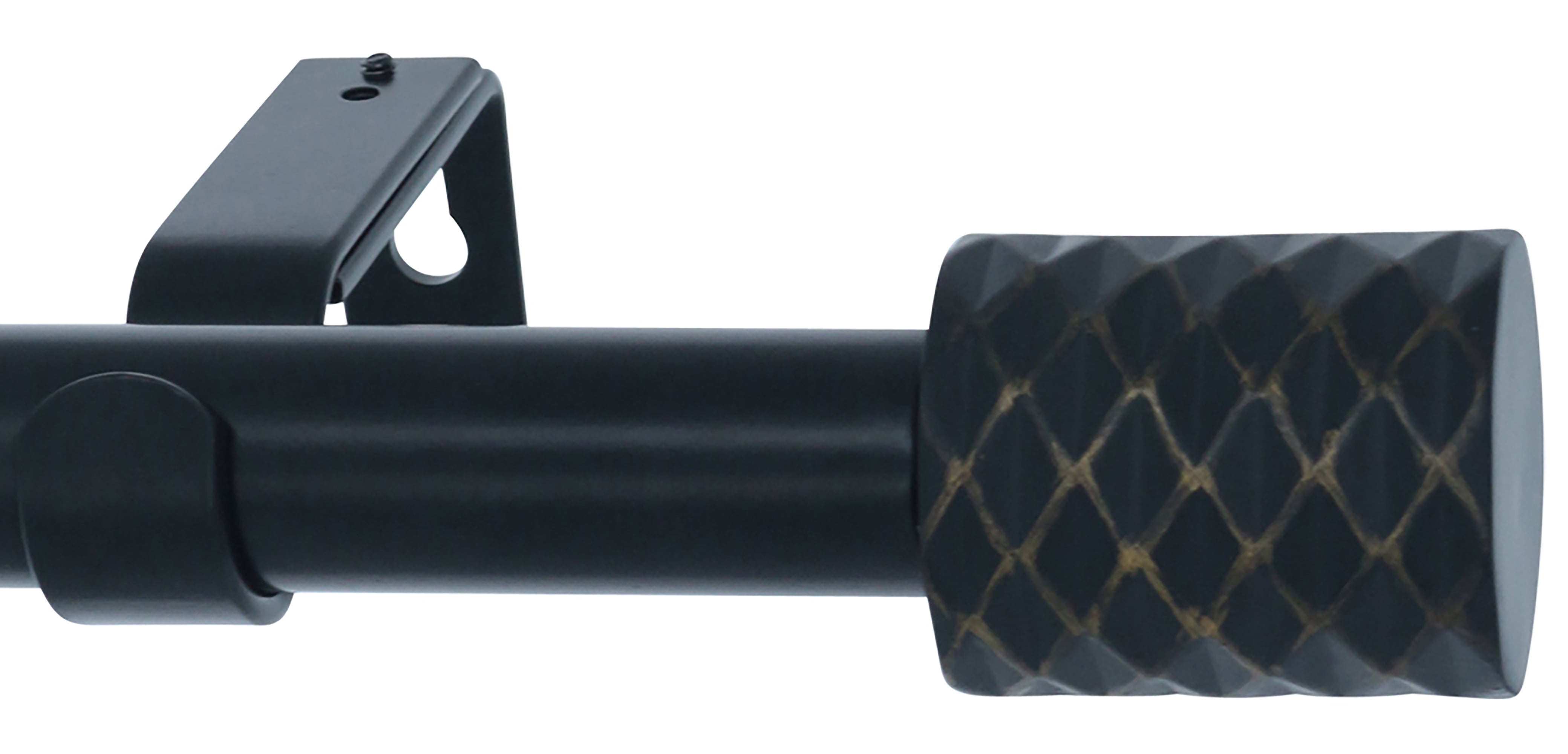 Deco Essential Adjustable Curtain Rod – 66" To 120" Extendable, 1" Diameter, Black Matte With Arrow Finials