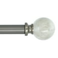 thumbnail image 1 of MERIVILLE 1-Inch Diameter Single Window Treatment Curtain Rod, Spanish White Marble Ball Finial, 84-inch to 120-inch Adjustable, Gunmetal, 1 of 4