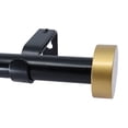 thumbnail image 1 of MERIVILLE 1-Inch Diameter Single Window Treatment Curtain Rod, Vico End Cap Finial (48"-84", Black with Gold Finial), 1 of 2