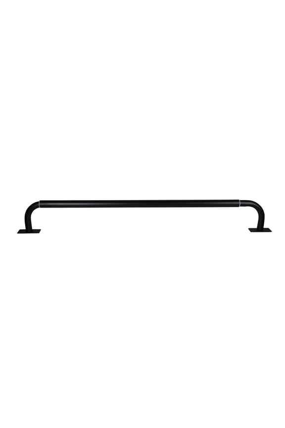 1" Wraparound Curtain Rod Set, Adjustable 48-84 Inches, Blackout Design, Black
