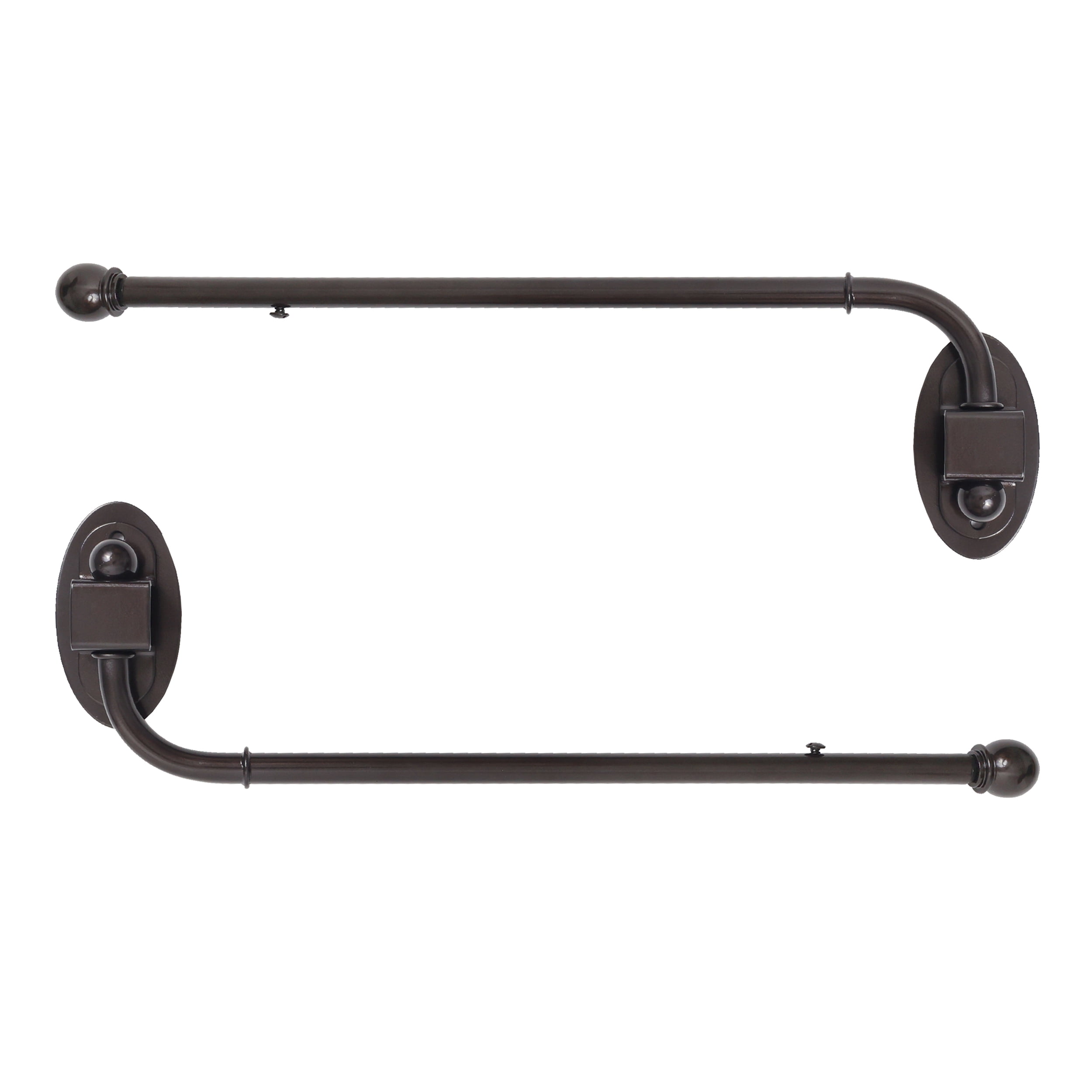 MERIVILLE 14"-24" Swing Arm Curtain Rod, 1/2" Diameter, Oil-Rubbed Bronze, 2 Pieces