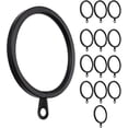 thumbnail image 1 of MERIVILLE 14 pcs Black 1.5-Inch Inner Diameter Metal Flat Curtain Rings with Eyelets, Fits Up to 1 1/4-Inch Rod, 1 of 2