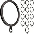 thumbnail image 1 of MERIVILLE 14 pcs Oil-Rubbed Bronze 1.5-Inch Inner Diameter Metal Flat Curtain Rings with Eyelets, Fits Up to 1 1/4-Inch Rod, 1 of 2