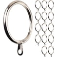 thumbnail image 1 of MERIVILLE 14 pcs Satin Nickel 2-Inch Inner Diameter Metal Curtain Rings with Eyelets, 1 of 2