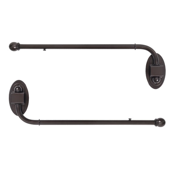MERIVILLE 24"-38" Swing Arm Curtain Rod, 1/2" Diameter, Oil-Rubbed Bronze, 2 Pieces