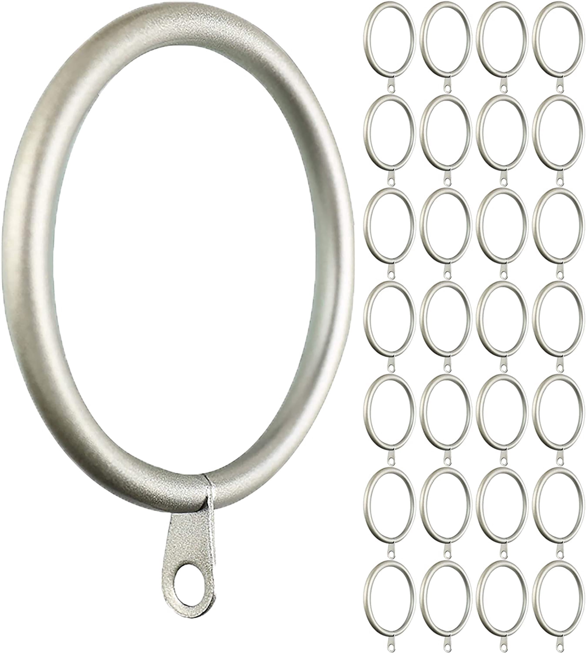 MERIVILLE 28-Pack Metal Flat Curtain Rings with Eyelets, 2-Inch Inner ...
