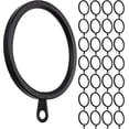 thumbnail image 1 of MERIVILLE 28 pcs Black 2-Inch Inner Diameter Metal Flat Curtain Rings with Eyelets, 1 of 2
