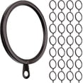 thumbnail image 1 of MERIVILLE 28 pcs Oil-Rubbed Bronze 1.5-Inch Inner Diameter Metal Flat Curtain Rings with Eyelets, Fits Up to 1 1/4-Inch Rod, 1 of 2