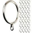 thumbnail image 1 of MERIVILLE 28 pcs Satin Nickel 2-Inch Inner Diameter Metal Curtain Rings with Eyelets, 1 of 2