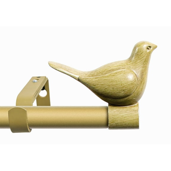 MERIVILLE 3/4" Diameter Farmhouse Single Window Treatment Curtain Rod, Bird Finials, 84"-120", Cottage