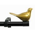 thumbnail image 1 of MERIVILLE 3/4" Diameter Farmhouse Single Window Treatment Curtain Rod, Gold Bird Finials, 28"-48", Black Rod, 1 of 5