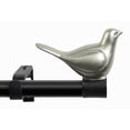 thumbnail image 1 of MERIVILLE 3/4" Diameter Farmhouse Single Window Treatment Curtain Rod, Pewter Bird Finials, 28"-48", Black Rod, 1 of 5