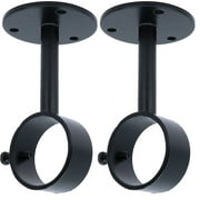 MERIVILLE Ceiling-Mounted or Wall-Mounted Curtain Rod Brackets, for up to 1   Diameter Drapery Rods, 2 PCs, Black