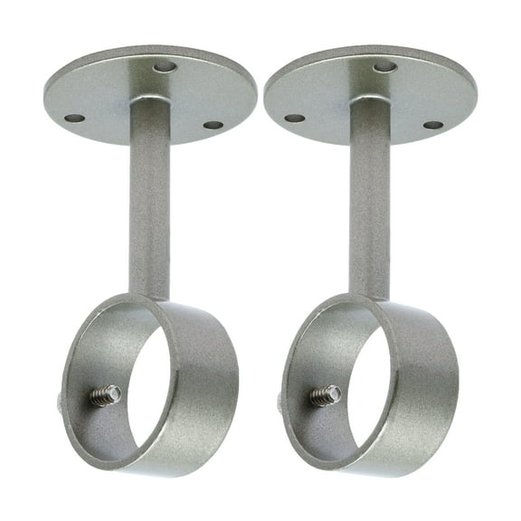 MERIVILLE Ceiling-Mounted or Wall-Mounted Curtain Rod Brackets, for up to 1 ¼” Diameter Drapery Rods, 2 PCs, Pewter