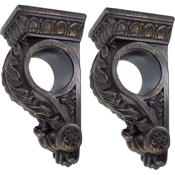 MERIVILLE Chatecu Drapery Sconce, Corbel Bracket, Drapery Scarf Swags, Wall Décor, Bronze, 2Pcs