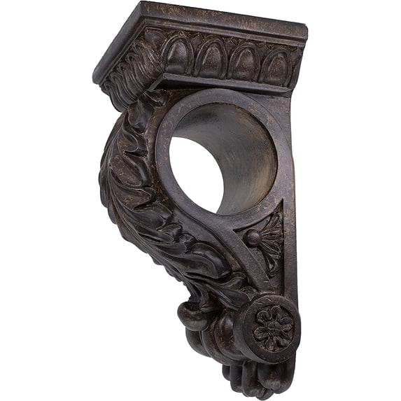 MERIVILLE Chatecu Drapery Sconce, Corbel Bracket, Drapery Scarf Swags, Wall Décor, Mahogany, 1Pcs