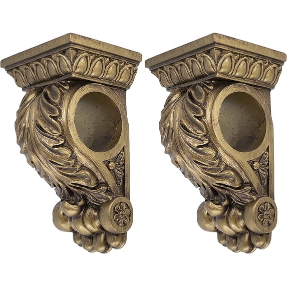 MERIVILLE Chatecu Drapery Sconce, Corbel Bracket, Drapery Scarf Swags, Wall Décor, Renaissance Gold,2Pcs