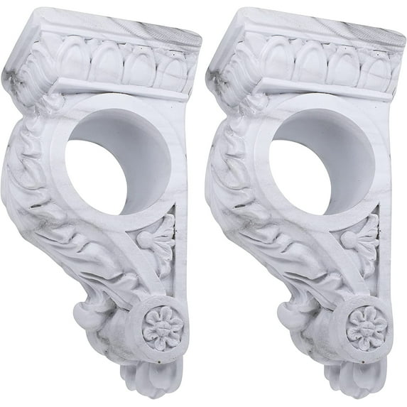 MERIVILLE Chatecu Drapery Sconce, Corbel Bracket, Drapery Scarf Swags, Wall Décor, White Marble, 2Pcs