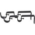 thumbnail image 1 of MERIVILLE Double Curtain Rod Bracket - Designed for 1" Frond Rod and 5/8" Back Rod Double Drapery Rod, Black, Set of 2, 1 of 1