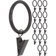 MERIVILLE Curtain Rings with Clips, Set of 14, 1.5" Inner Diameter, Fits Up to 1 1/4" Rod, Oil-Rubbed Bronze
