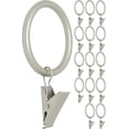thumbnail image 1 of MERIVILLE Curtain Rings with Clips, Set of 14, 1.5" Inner Diameter, Fits Up to 1 1/4" Rod, Pewter, 1 of 2