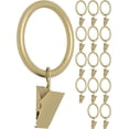 thumbnail image 1 of MERIVILLE Curtain Rings with Clips, Set of 14, 1.5" Inner Diameter, Fits Up to 1 1/4" Rod, Royal Gold, 1 of 2