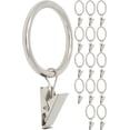 thumbnail image 1 of MERIVILLE Curtain Rings with Clips, Set of 14, 1.5" Inner Diameter, Fits Up to 1 1/4" Rod, Satin Nickel, 1 of 2