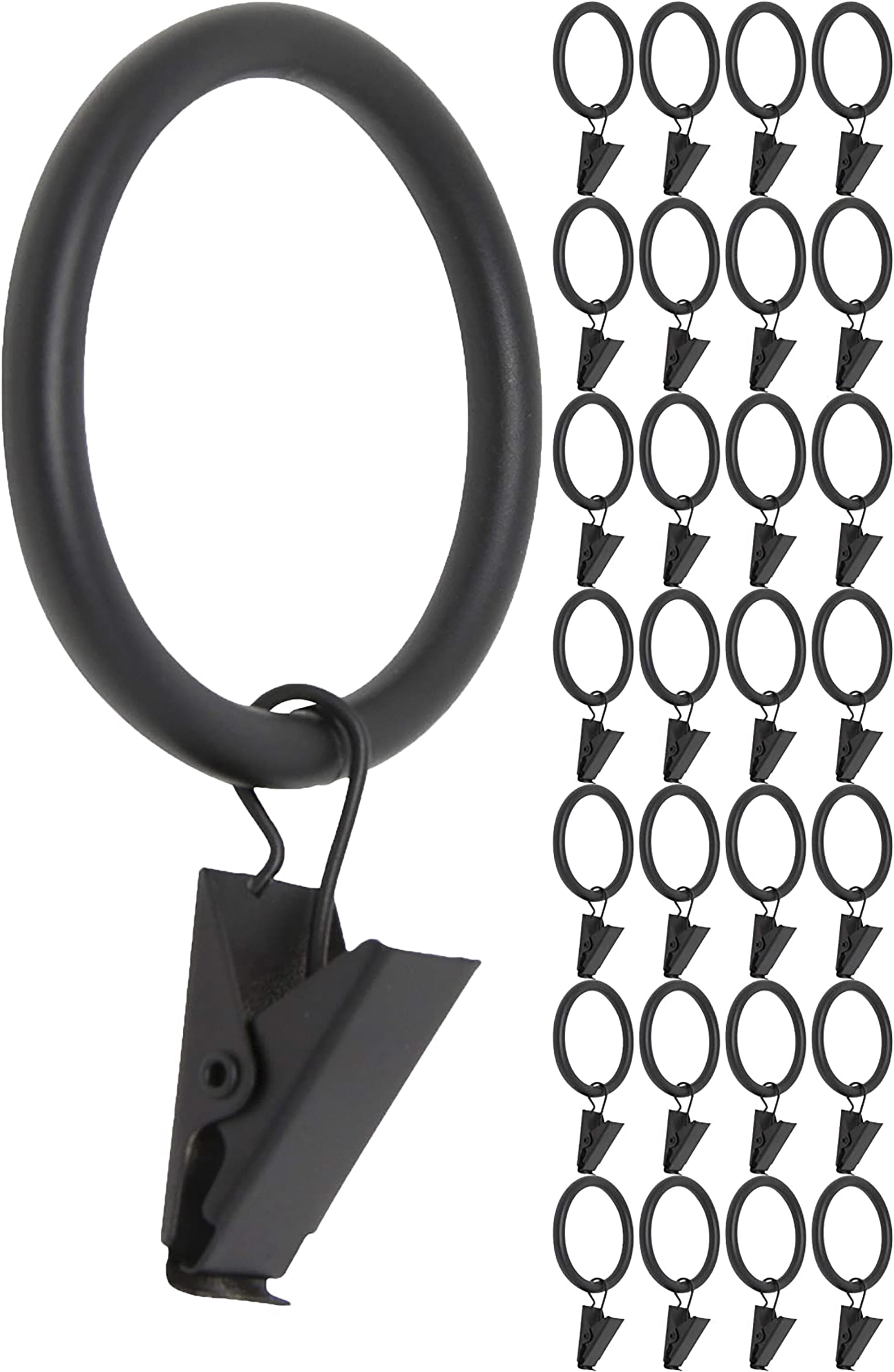 MERIVILLE Curtain Rings with Clips, Set of 28, 1.5