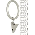 thumbnail image 1 of MERIVILLE Curtain Rings with Clips, Set of 28, 1.5" Inner Diameter, Fits Up to 1 1/4" Rod, Pewter, 1 of 2