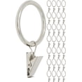 thumbnail image 1 of MERIVILLE Curtain Rings with Clips, Set of 28, 1.5" Inner Diameter, Fits Up to 1 1/4" Rod, Satin Nickel, 1 of 2