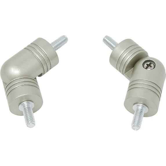 MERIVILLE Hinged Elbow Connector - Designed for Bay Window Curtain Rods or Corner Drapery Rods up to 1-inch Diameter, 2 Pcs (Pewter)