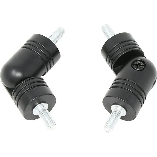 MERIVILLE Hinged Elbow Connector - Designed for Bay Window Curtain Rods or Corner Drapery Rods up to 1-inch Diameter, Black Finish, 2 Pcs