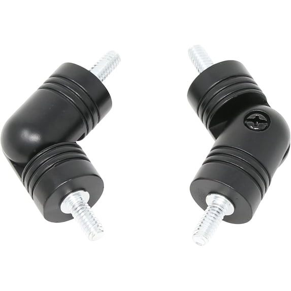 MERIVILLE Hinged Elbow Connector - Designed for Bay Window Curtain Rods or Corner Drapery Rods up to 1-inch Diameter, Black Finish, 2 Pcs