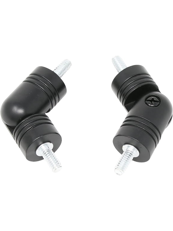 Hinged Elbow Connector - Designed for Bay Window Curtain Rods or Corner Drapery Rods up to 1-inch Diameter, Black Finish, 2 Pcs