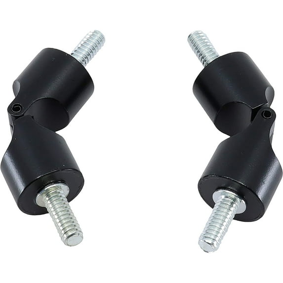 MERIVILLE Hinged Elbow Connector - Designed for Bay Window Curtain Rods or Corner Drapery Rods up to 3/4" Diameter, Black Finish, 2 Pcs