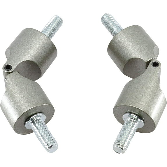 MERIVILLE Hinged Elbow Connector - Designed for Bay Window Curtain Rods or Corner Drapery Rods up to 3/4" Diameter, Pewter Finish, 2 Pcs